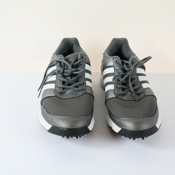 ADIDAS Men's Size 11 SILVER w WHITE STRIPES GOLF - Picture 3 of 8
